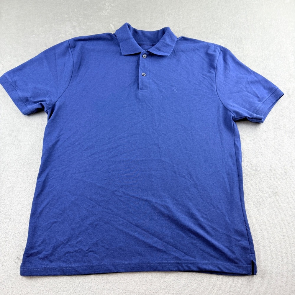Banana Republic Pique Polo Shirt Men's XL Blue Short Sleeve Organic Cotton Logo